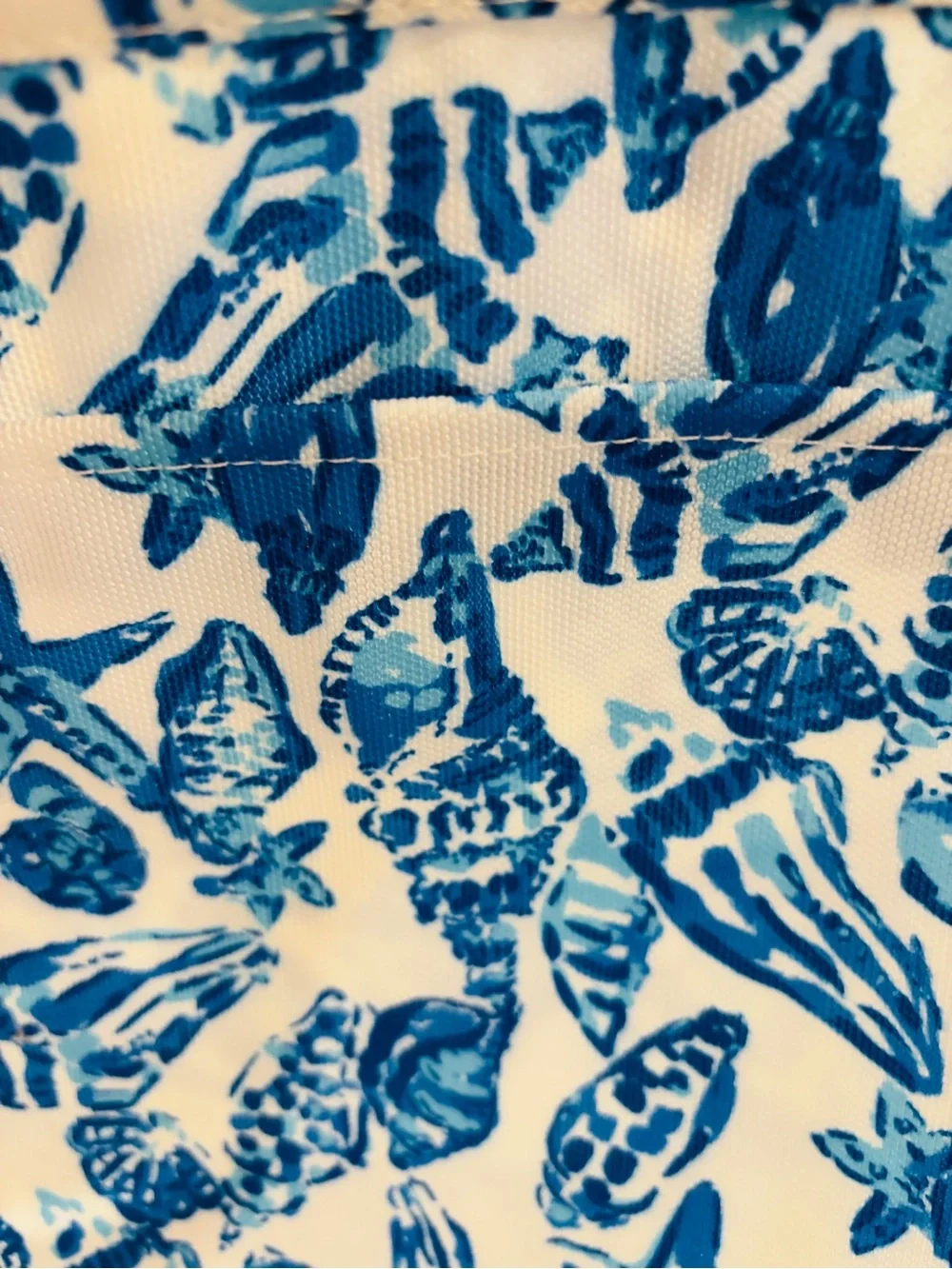 Lilly Pulitzer Clear Tote with Blue Shell-Print Trim